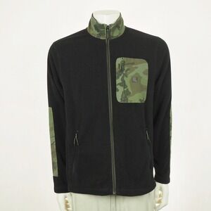 Roark Landfall Full-Zip Fleece Jacket Mens Medium Black Camo Trim Mock Outdoor